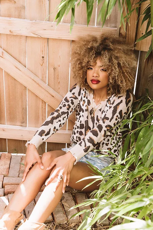 Cabin Bound Leopard Knit Sweater