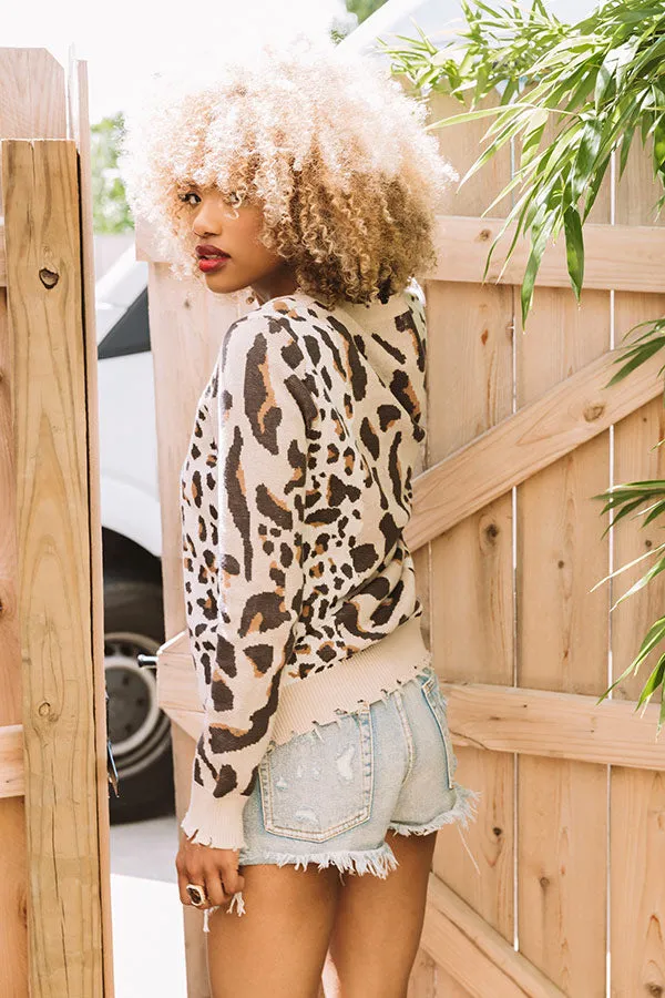 Cabin Bound Leopard Knit Sweater