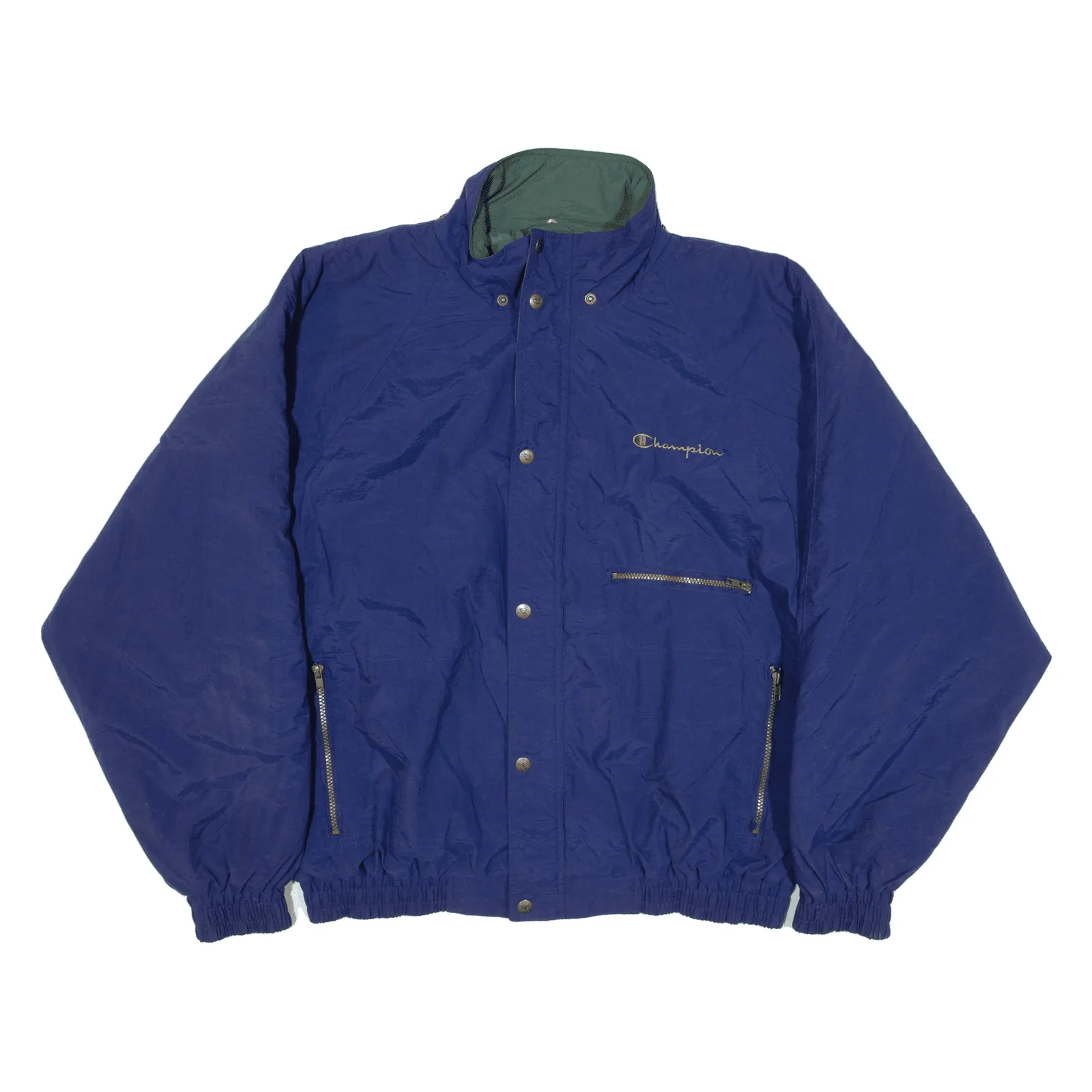 CHAMPION Quilted Lined Coat Blue Nylon Mens XL