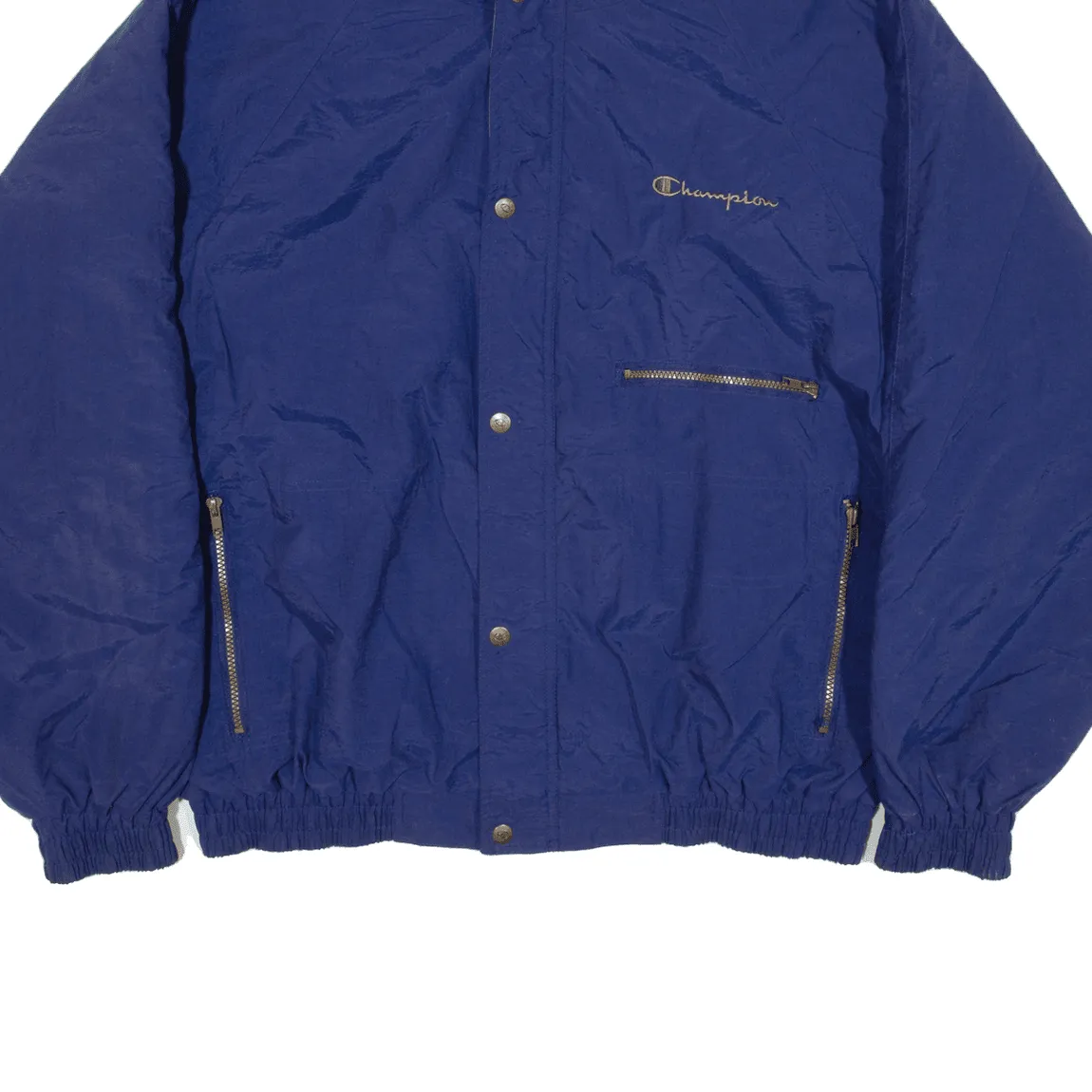 CHAMPION Quilted Lined Coat Blue Nylon Mens XL