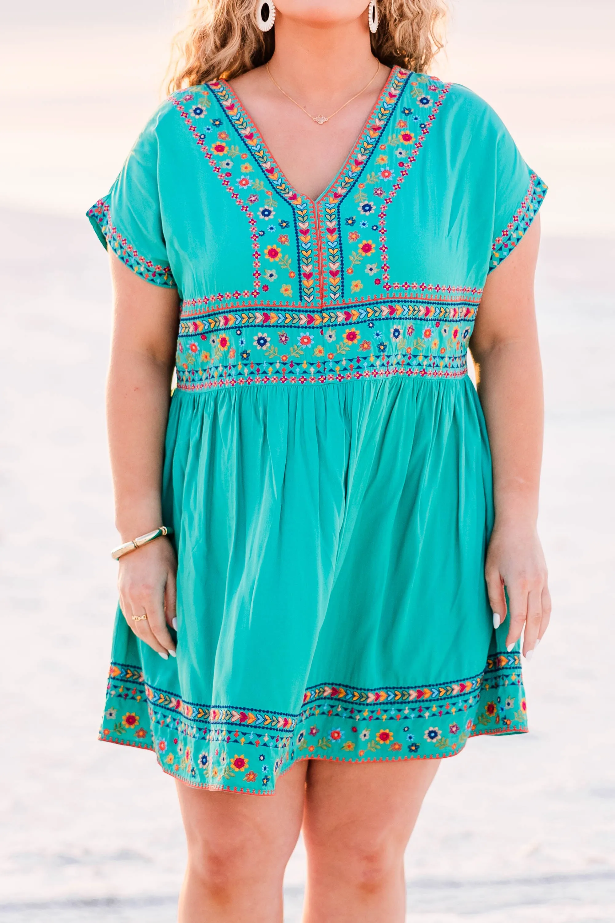 Chime In Dress, Emerald