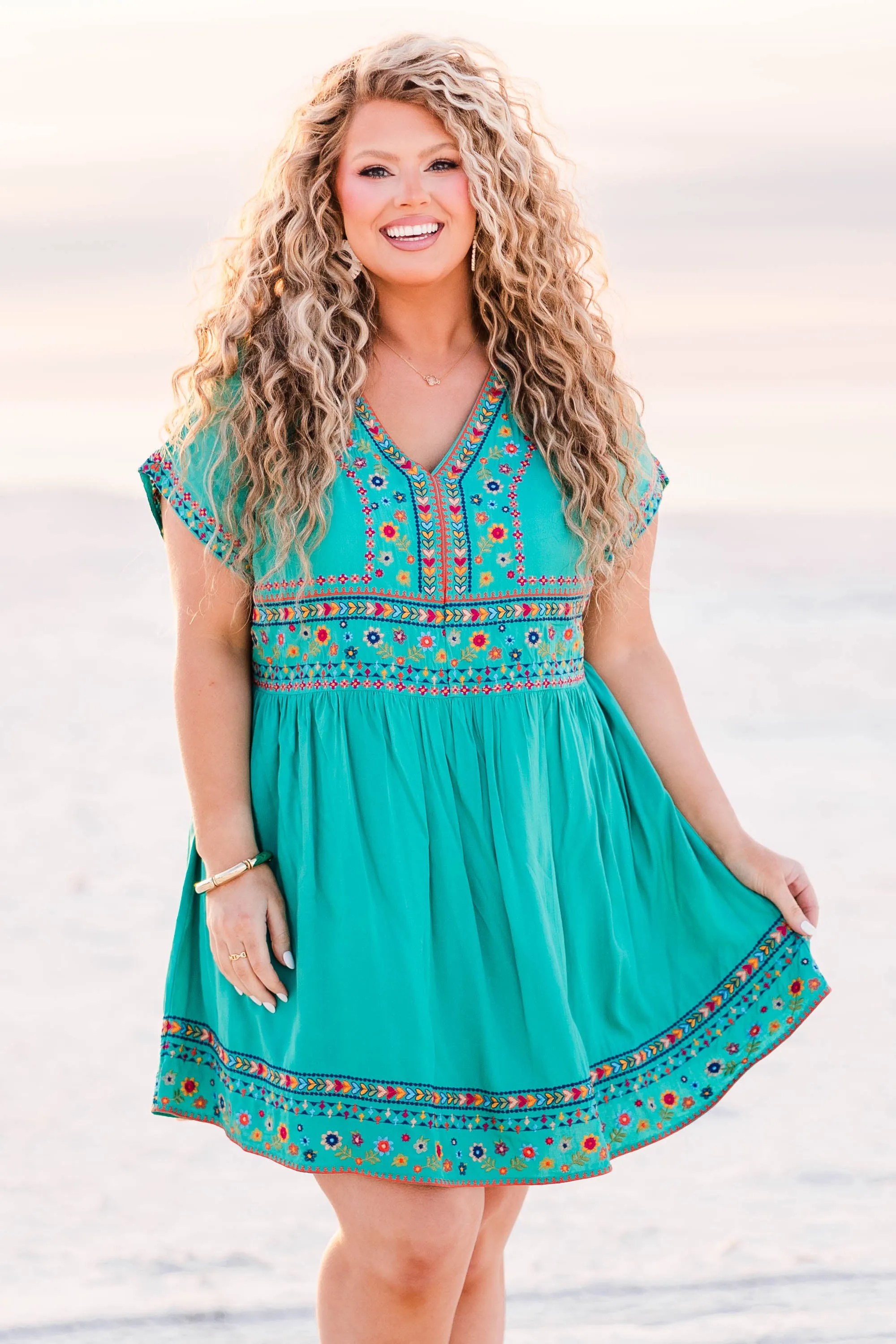Chime In Dress, Emerald