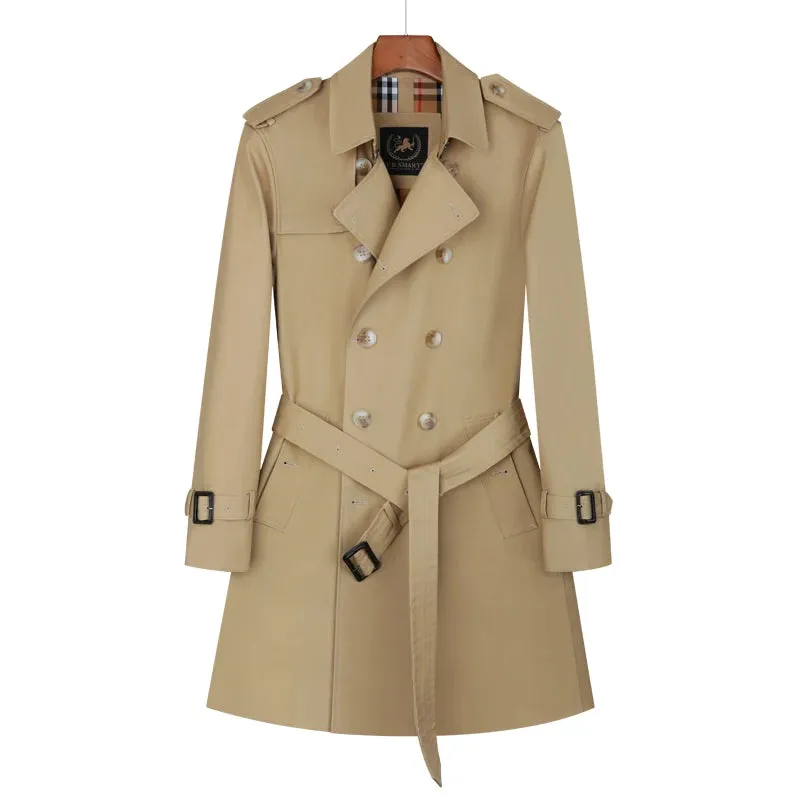 Double Breasted British Style Trench Coat