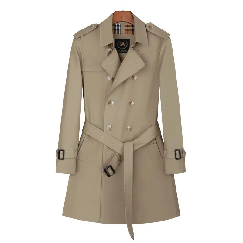 Double Breasted British Style Trench Coat