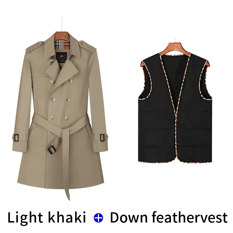 Double Breasted British Style Trench Coat