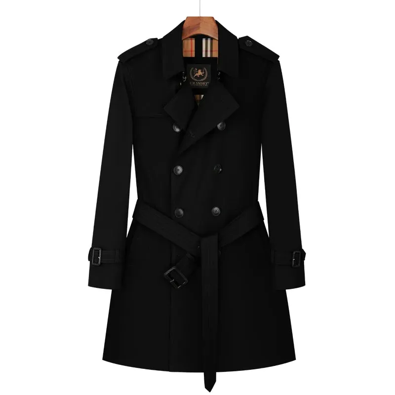 Double Breasted British Style Trench Coat