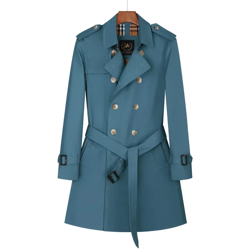 Double Breasted British Style Trench Coat