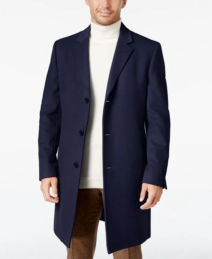 Lauren Ralph Lauren Men’s Luther Luxury Blend Overcoat Coat Blue 40R