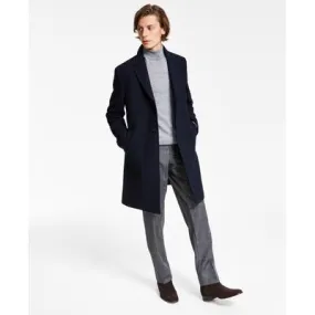Lauren Ralph Lauren Men’s Luther Luxury Blend Overcoat Coat Herringbone Blue 36R