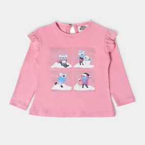 Misty Flounce Trimmed Printed Top for Baby Girl