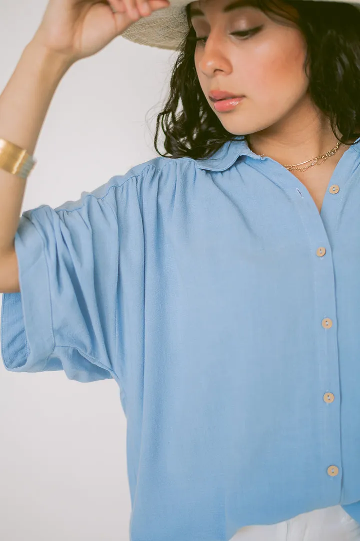 Next In Line Button Up Top | Blue