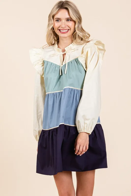 Picture Perfect | Tiered Color Block Dress | 2 Colors