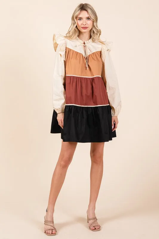 Picture Perfect | Tiered Color Block Dress | 2 Colors
