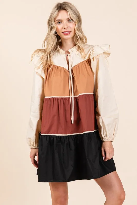Picture Perfect | Tiered Color Block Dress | 2 Colors