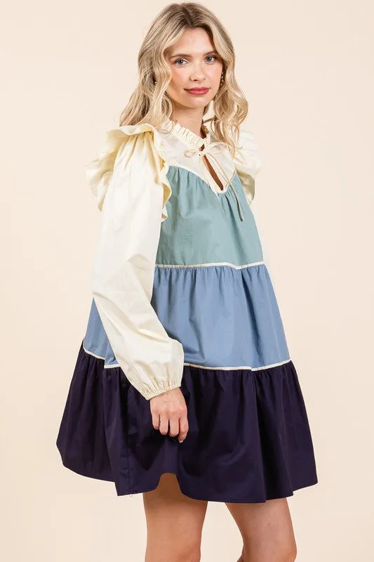 Picture Perfect | Tiered Color Block Dress | 2 Colors