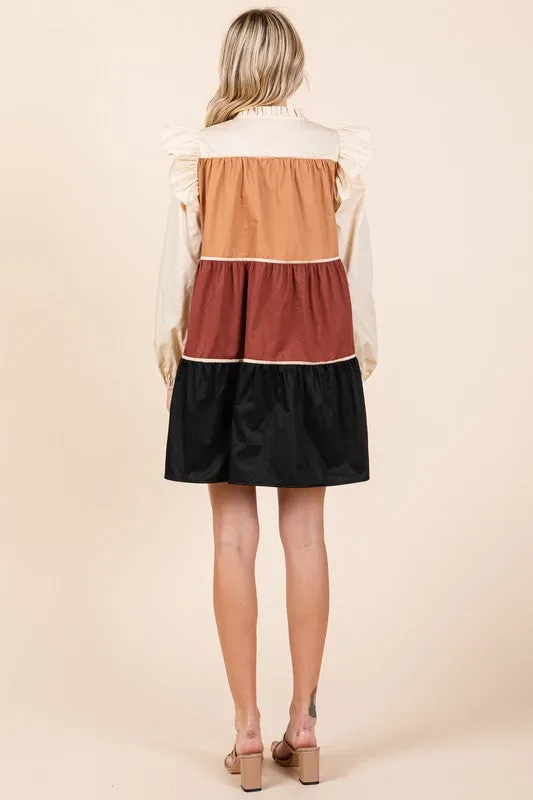 Picture Perfect | Tiered Color Block Dress | 2 Colors