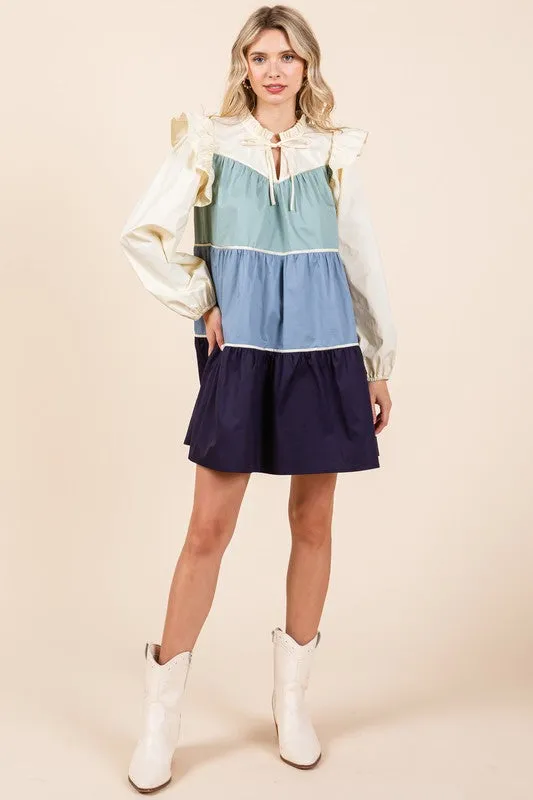 Picture Perfect | Tiered Color Block Dress | 2 Colors