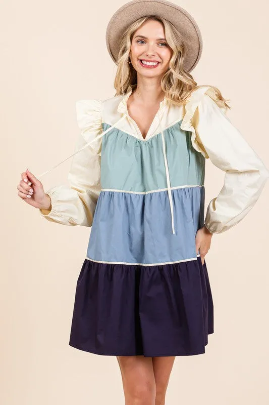 Picture Perfect | Tiered Color Block Dress | 2 Colors