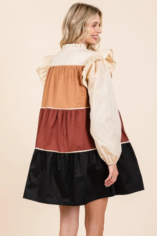 Picture Perfect | Tiered Color Block Dress | 2 Colors