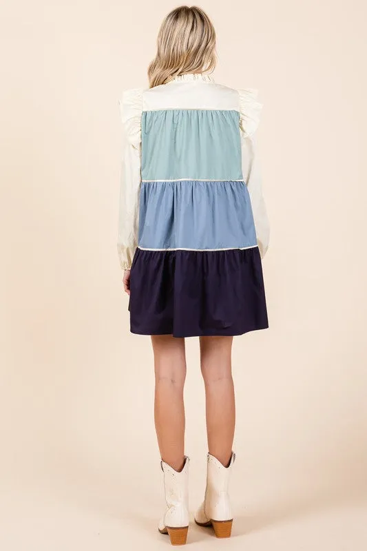 Picture Perfect | Tiered Color Block Dress | 2 Colors