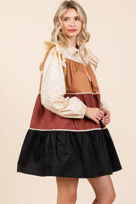 Picture Perfect | Tiered Color Block Dress | 2 Colors