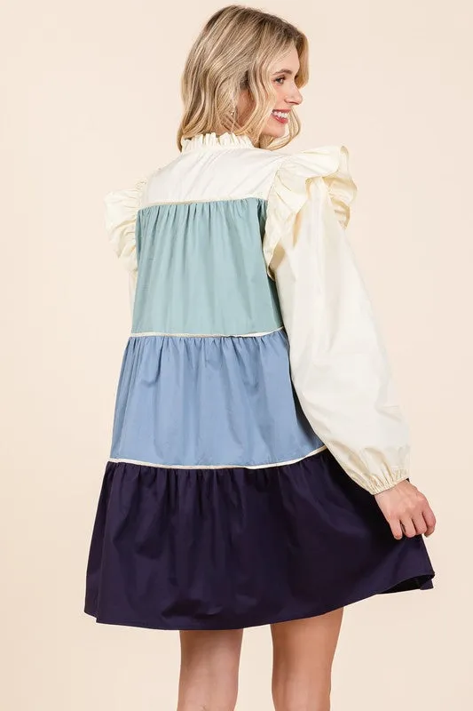 Picture Perfect | Tiered Color Block Dress | 2 Colors