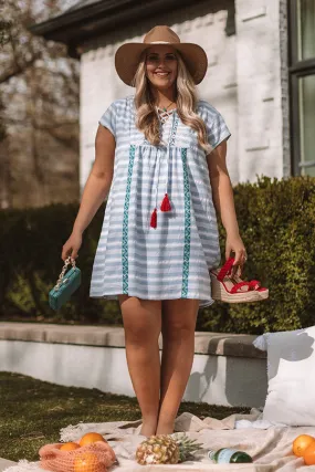 San Francisco Sun Embroidered Dress Curves