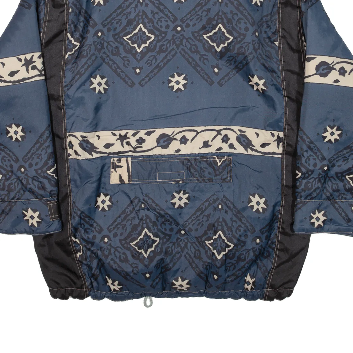 SANTOSTEFANO Quilted Lined Mens Coat Blue Geometric XL