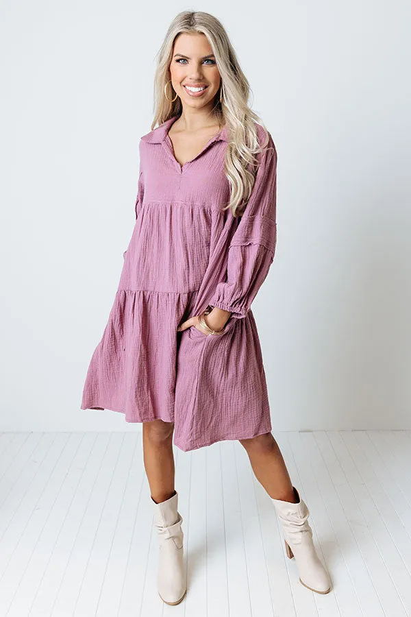 Shape Of My Heart Babydoll Dress in Vineyard Grape