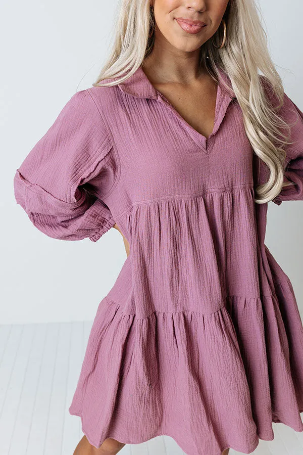 Shape Of My Heart Babydoll Dress in Vineyard Grape