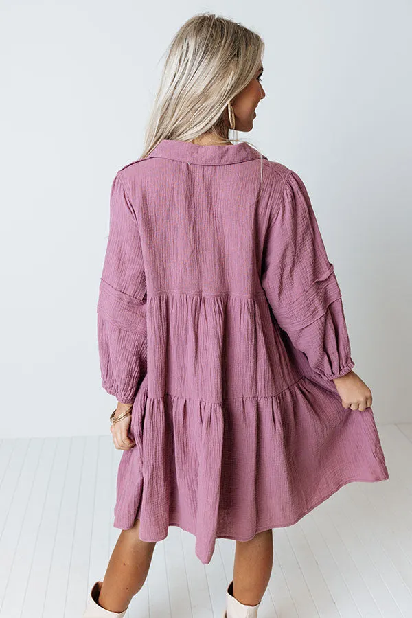 Shape Of My Heart Babydoll Dress in Vineyard Grape