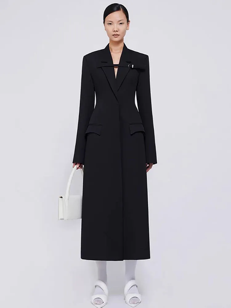 Sophisticated Notched Collar Trench Coat