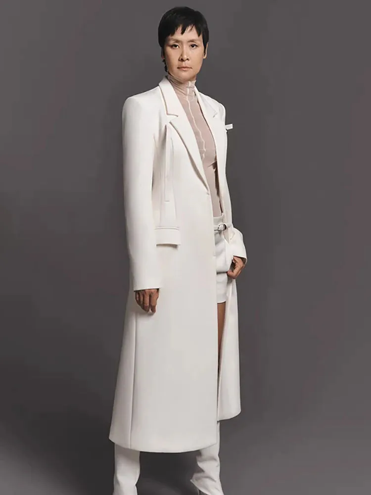 Sophisticated Notched Collar Trench Coat