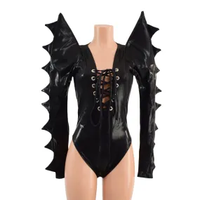 Triple Threat Romper with Plunging Laceup Neckline