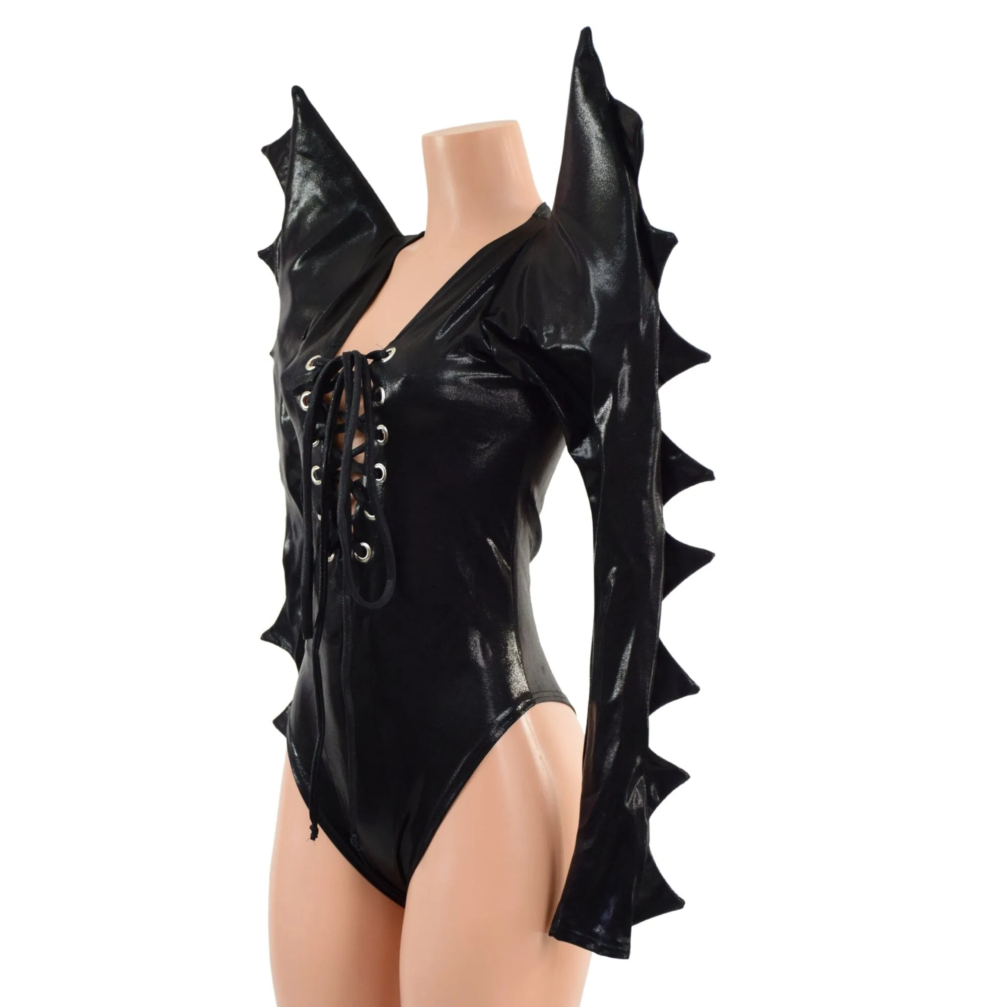 Triple Threat Romper with Plunging Laceup Neckline