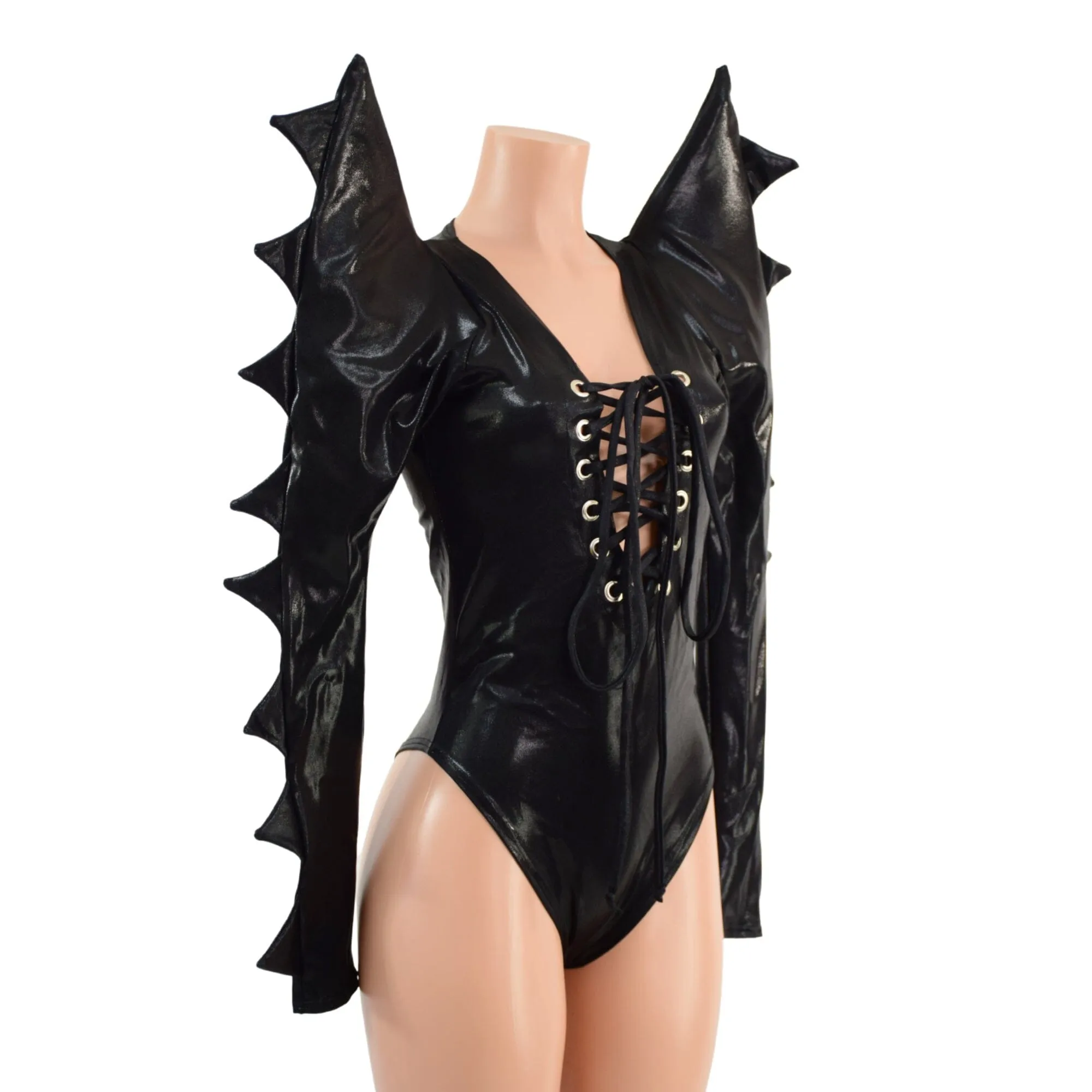 Triple Threat Romper with Plunging Laceup Neckline